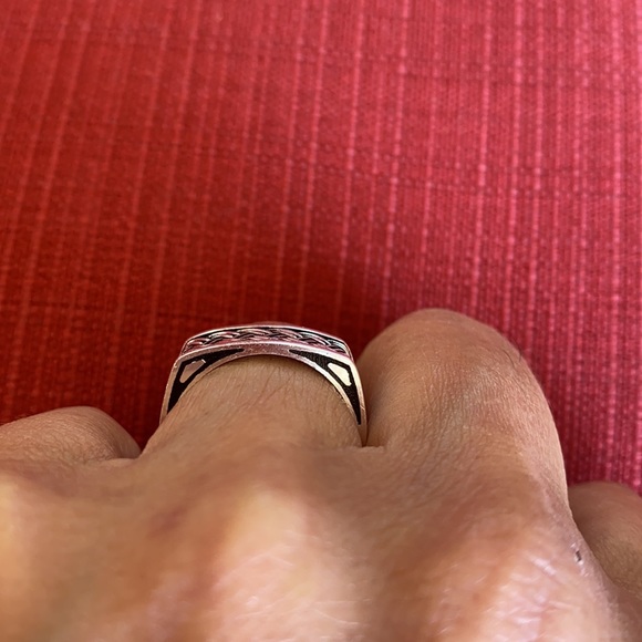 NEW 925 STERLING SILVER FANCY MEN’S WEDDING BAND - Picture 9 of 10